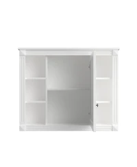 Slickblue Wall-Mount Storage Cabinet with Mirror and 6 Open Shelves for Bathroom