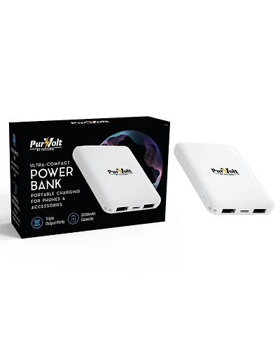 Pursonic Ultra-Compact Magnetic Wireless Power Bank – 5000mAh Portable Charger with Magnetic Suction & Wireless Output