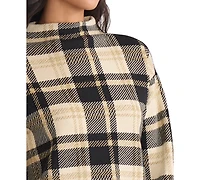 Jones New York Petite Plaid Long Sleeve Sweater
