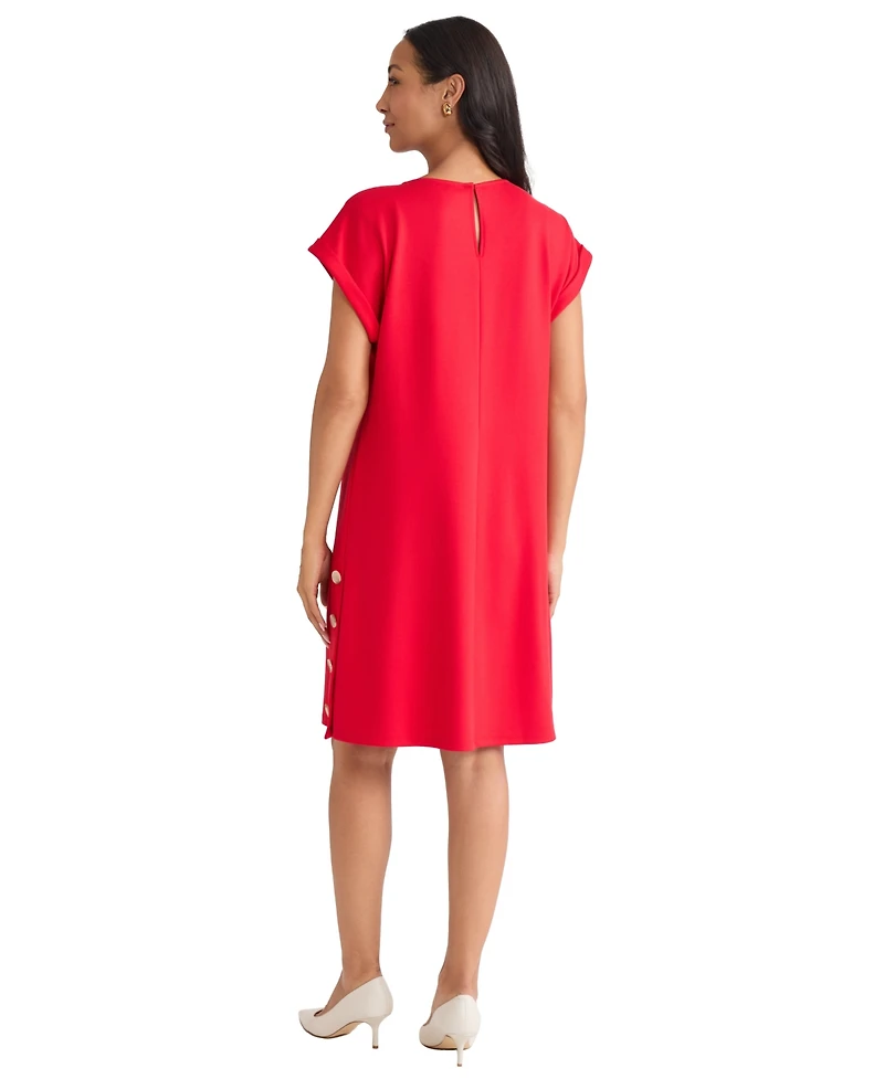 Jones New York Petite Short Sleeve A-line Dress