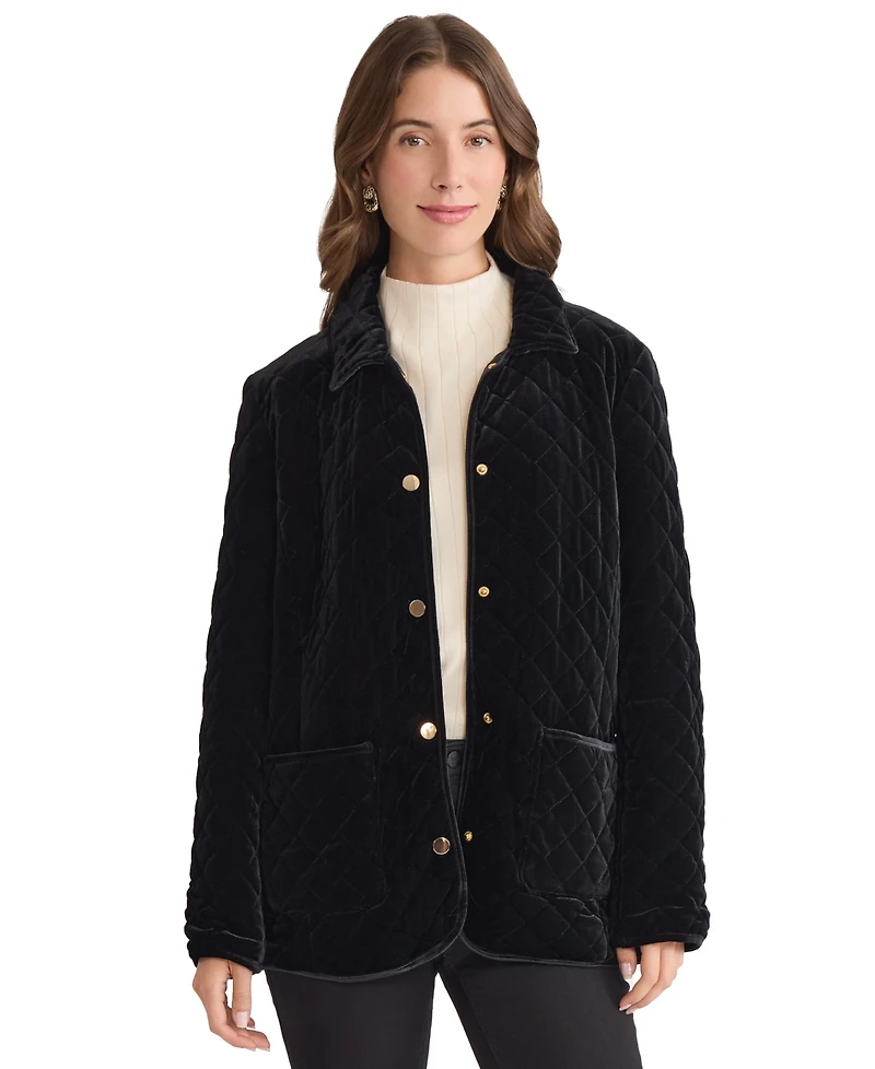 Jones New York Petite Long Sleeve Quilted Jacket