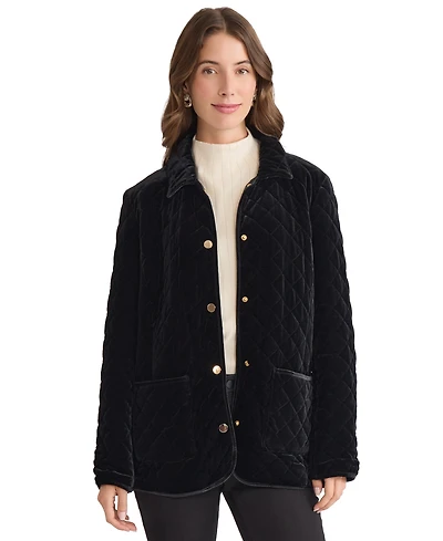 Jones New York Petite Long Sleeve Quilted Jacket
