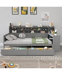 Streamdale Furniture Wooden Daybed with Storage & Desk