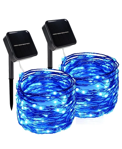 Twinkle Star 120 Led Outdoor Solar String Lights 8 Modes Decorative Fairy 2-Pack - 39.4 Ft