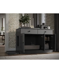 Palace Imports 100% Solid Wood Ziva 3-Door Cat Litter Box Enclosure
