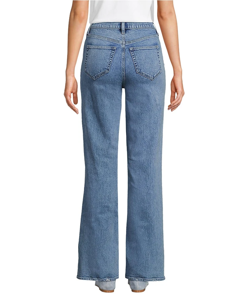 Lands' End Women's Soft Denim High Rise Classic Flare Jeans
