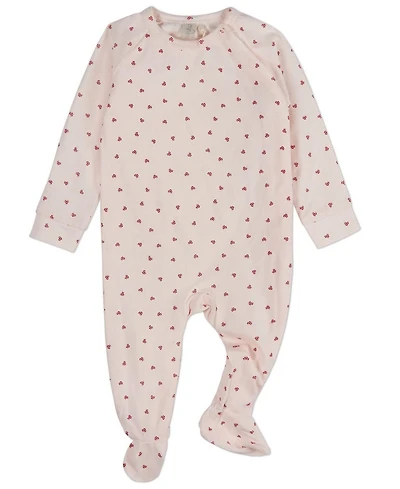 MeMoi Baby Clover-Print Hidden Zip Footie