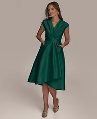 Donna Karan New York Women's Surplice-Neck Midi Dress