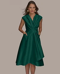 Donna Karan New York Women's Surplice-Neck Midi Dress