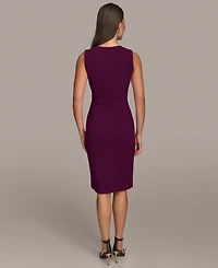 Donna Karan New York Women's Twist Hardware V-Neck Dress