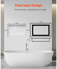 Slickblue Bathroom Recessed Divider Shelf for Shower Wall Storage and Essentials