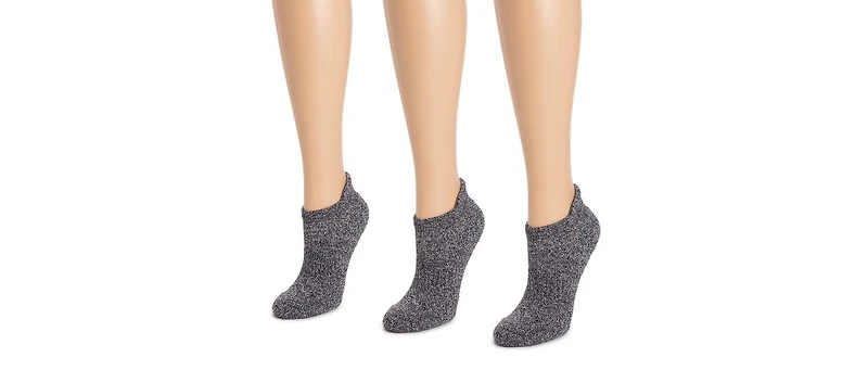 Muk Luks Women's 3 Pack Nylon Compression Ankle Socks