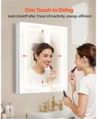 Slickblue Wall-Mount Medicine Cabinet with Lights and 2-Side Mirrors