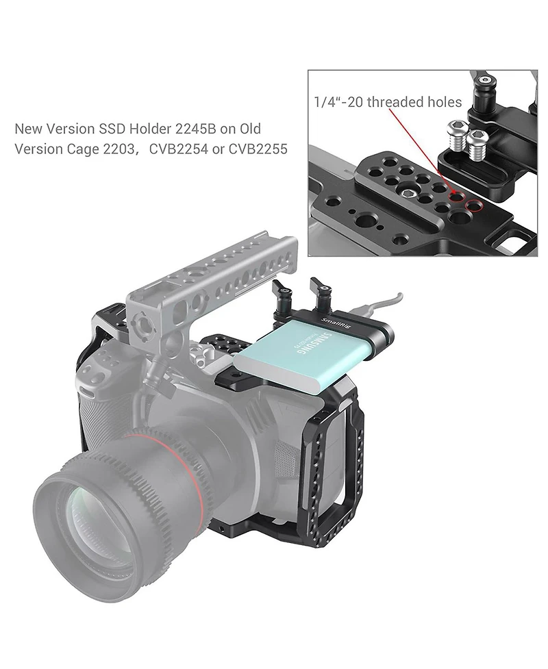SmallRig Samsung T5 Ssd Mount for Bmpcc 4K/6K and Z Cam E2 Cages, New Version
