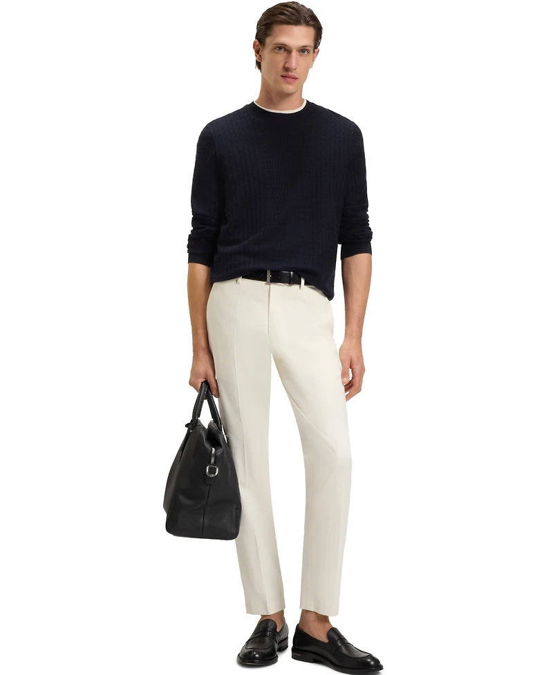 Boss by Hugo Men's Prince Of Wales Check Silk Sweater
