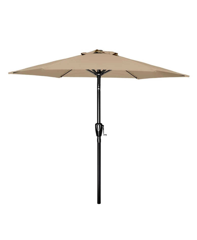 Flynama One 7.5ft Patio Outdoor Table Market Yard Umbrella with Push Button Tilt/Crank, 6 Sturdy Ribs for Garden, Deck, Backyard, Pool