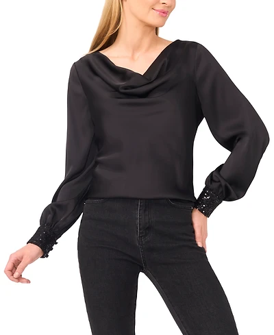 CeCe Women's Long-Sleeve Cowl Neck Top