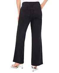 CeCe Women's Mid Rise Wide Leg Classic Jeans