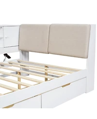 Streamdale Furniture L-Shaped Daybed with Storage Bookcase & Usb