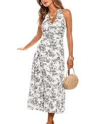 Cupshe Women's Daisy & Thyme Toile Midi Beach Dress