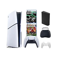 Sony - PlayStation 5 Slim Disc Bundle with College Football 26, Madden 26 Games and Accessories