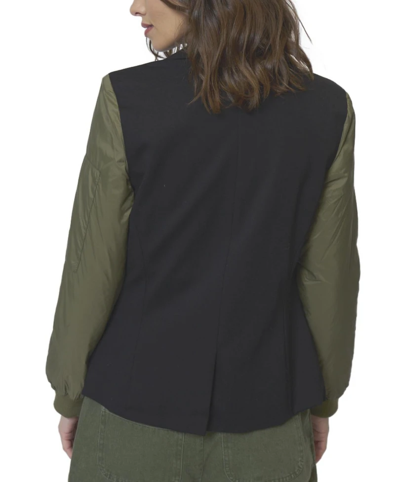 Central Park West Women's Billie Nylon Sleeve Blazer