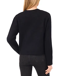 CeCe Women's Oversized Bow Applique Long Sleeves Sweater