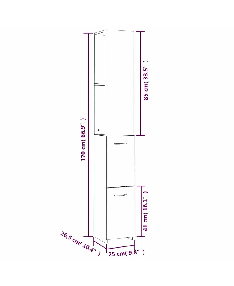 Boyel Living66.9" Tall Modern Bathroom Cabinet with Open Shelves For Laundry Rooms or Washrooms