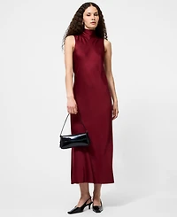 French Connection Women's Ennis Satin Sleeveless Bow Midi Dress
