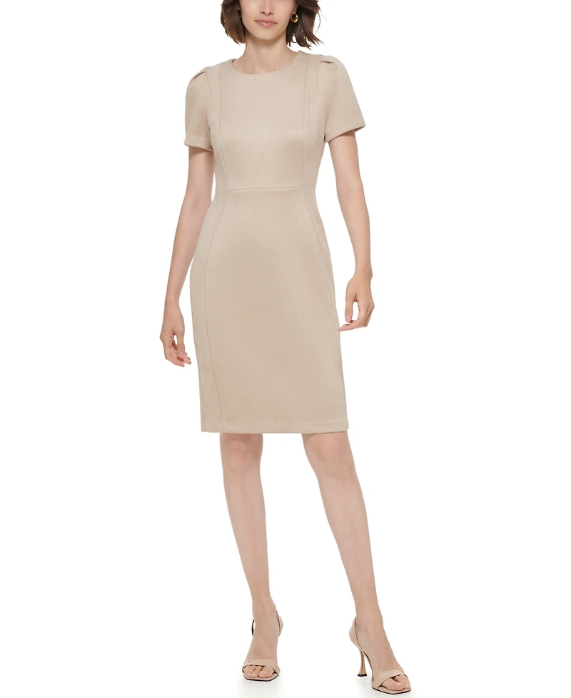 Calvin Klein Women's Crewneck Sheath Short Dress