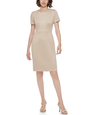 Calvin Klein Women's Crewneck Sheath Short Dress