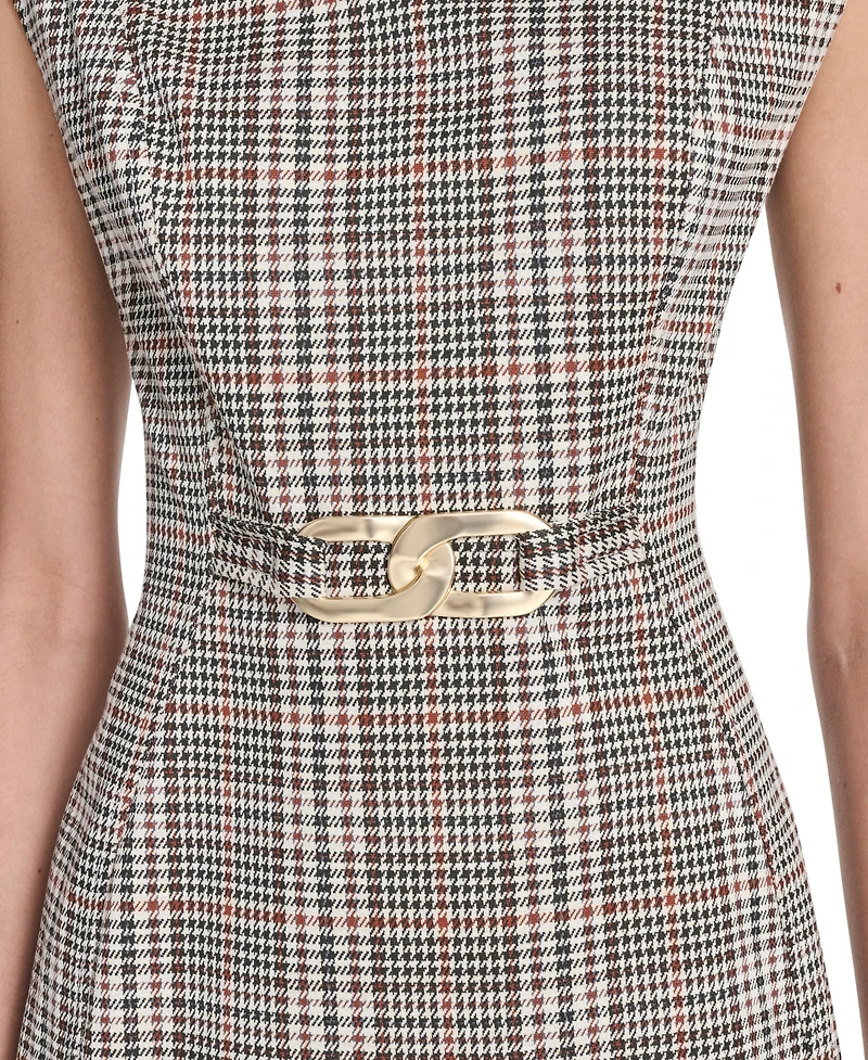 Calvin Klein Women's Menswear Sheath Short Dress