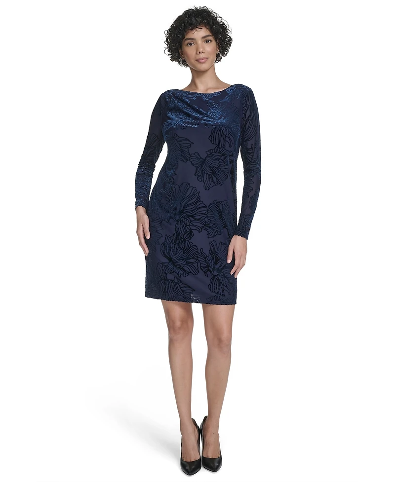 Calvin Klein Women's Velvet Burnout Shift Dress