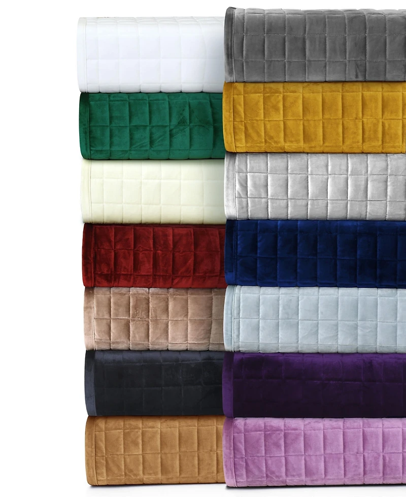 Tribeca Living Florence Velvet Solid Oversized Quilt Set