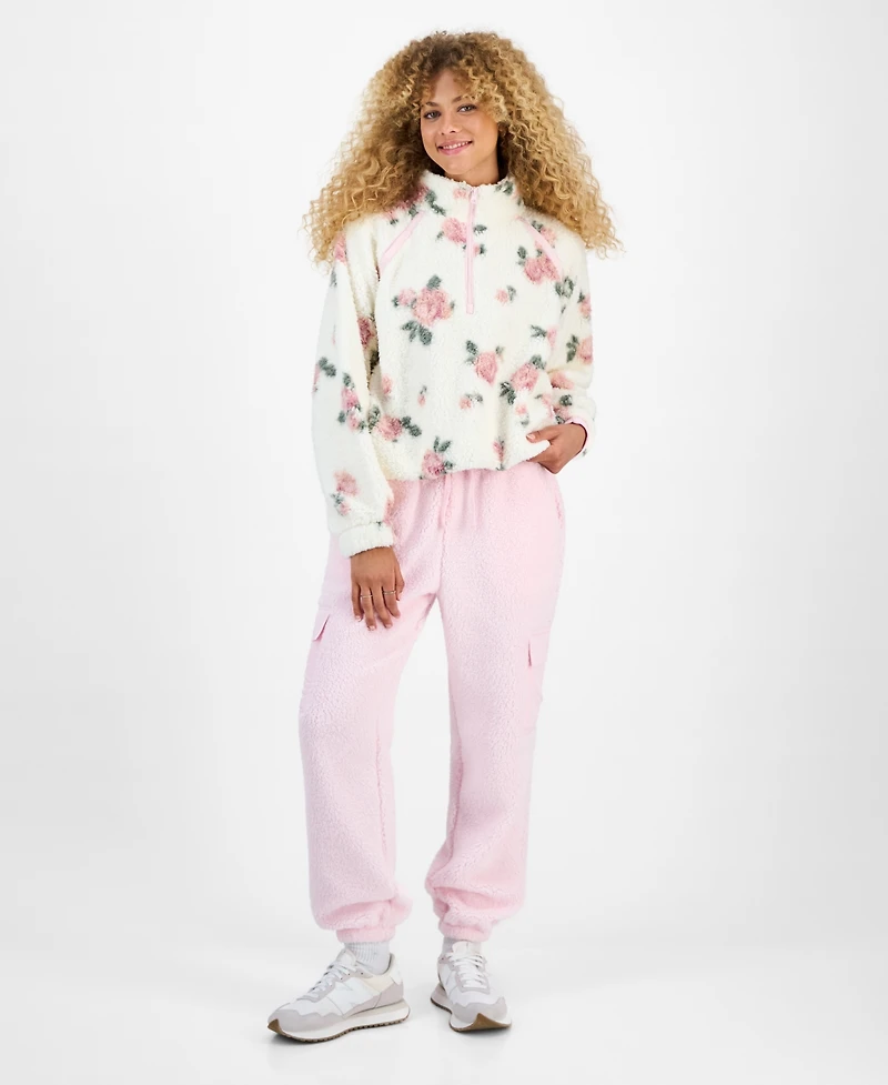 Hippie Rose Juniors' Sherpa Cargo Jogger Pants