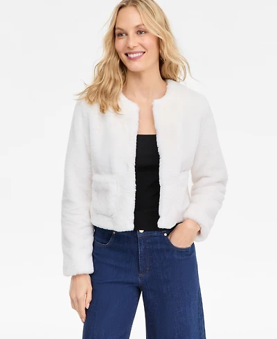 I.n.c. International Concepts Petite Faux-Fur Long-Sleeve Jacket, Macy's Exclusive