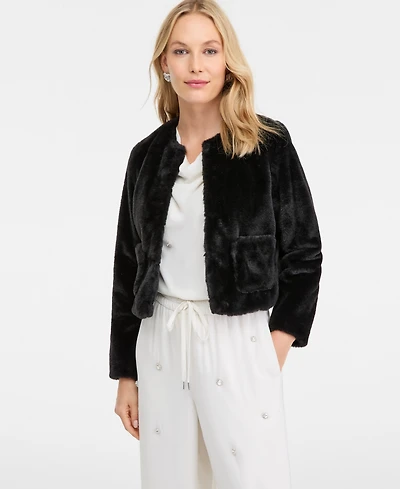I.n.c. International Concepts Petite Faux-Fur Long-Sleeve Jacket, Macy's Exclusive