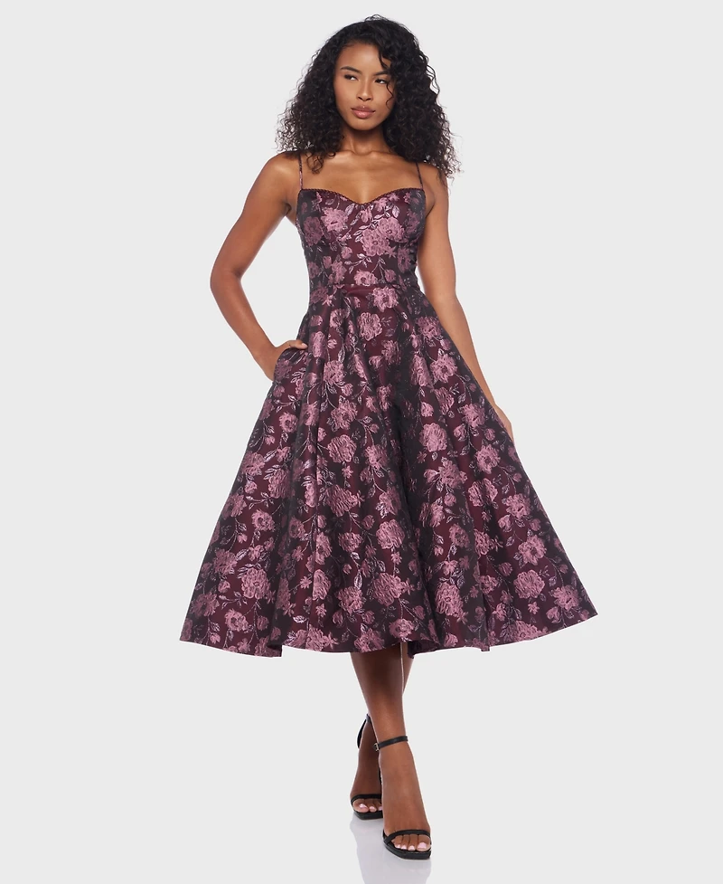 Alex & Sophia Juniors' Jacquard Midi Dress