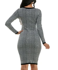Bcx Juniors' Round-Neck Sequin-Embellished Sweater Dress