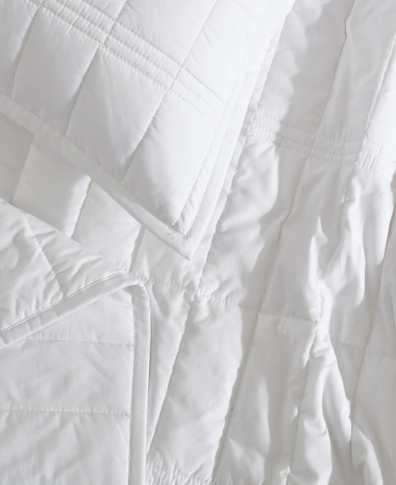 Calvin Klein Washed Percale Solid Cotton 3-Pc. Quilt Set, King