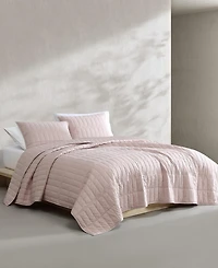 Closeout! Calvin Klein Washed Percale Solid Cotton -Pc. Quilt Set