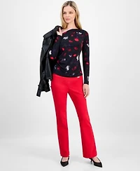 I.N.C. International Concepts Petite Printed Asymmetric Top Bootcut Pants Macys Exclusive