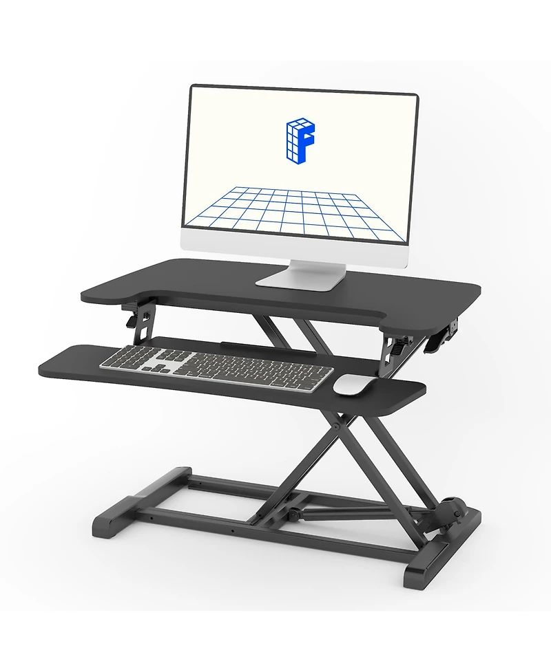 FlexiSpot M7 Series 28"W Manual Adjustable Standing Desk Converter, Black