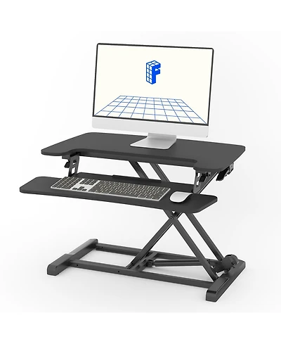 FlexiSpot M7 Series 28"W Manual Adjustable Standing Desk Converter, Black