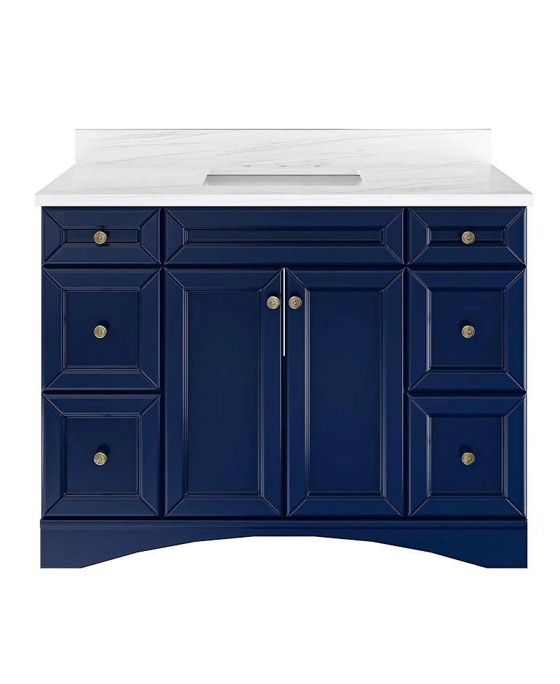 Casainc 48-Inch Solid Wood Bathroom Vanity with Matching Top and Ceramic Basin