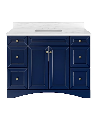 Casainc 48-Inch Solid Wood Bathroom Vanity with Matching Top and Ceramic Basin