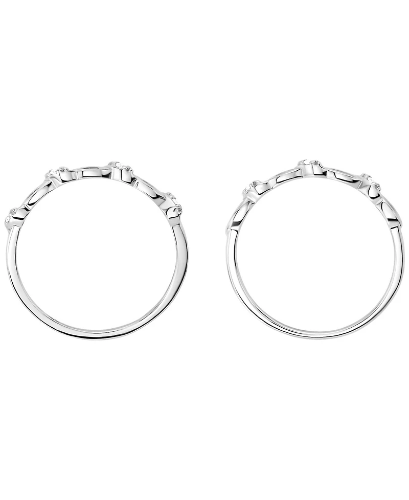 Macy's 2-Piece Cubic Zirconia Ring Set (0.12 ct. t.w.) over Sterling Silver