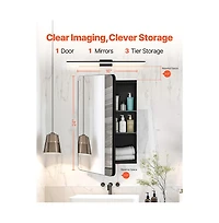 Slickblue Wall-Mounted Medicine Cabinet with Mirror and Adjustable Shelves for Bathroom Storage