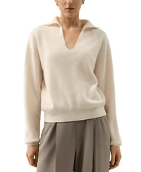 Lilysilk Women's Ribbed Cashmere Polo Sweater