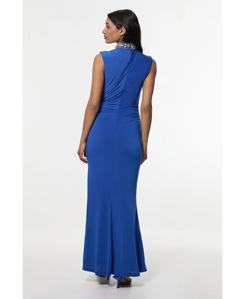 Karen Millen Women's Embellished Jersey Crepe Maxi Dress